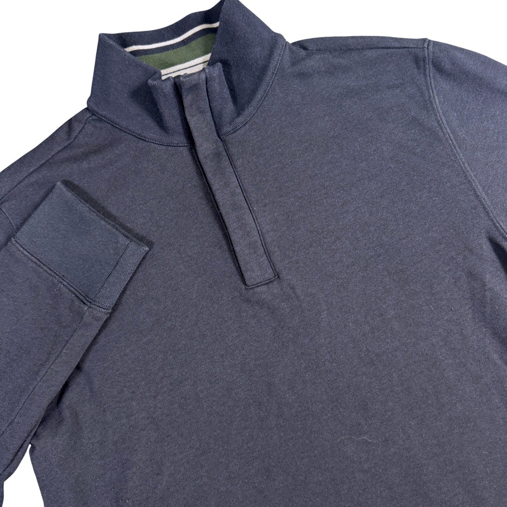UNTUCKit Corral 1/4 Zip Pullover Sweater Mens Medium Navy Blue Mock Neck